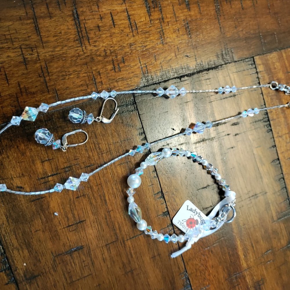 Crystal Earrings, Bracelet and Earrings